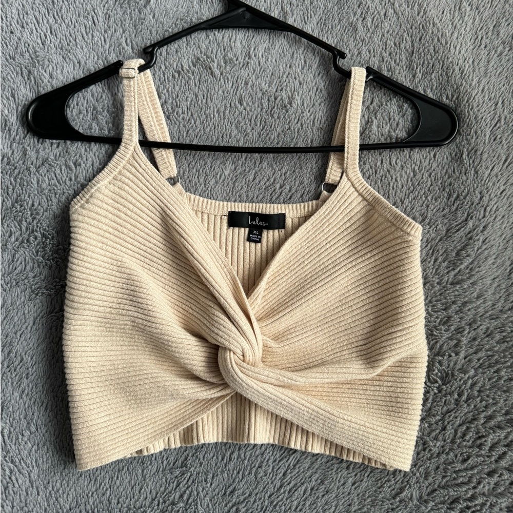 Brand - Lulus In a Twist Knot Front Knit Crop Tank 
Size - Extra Large